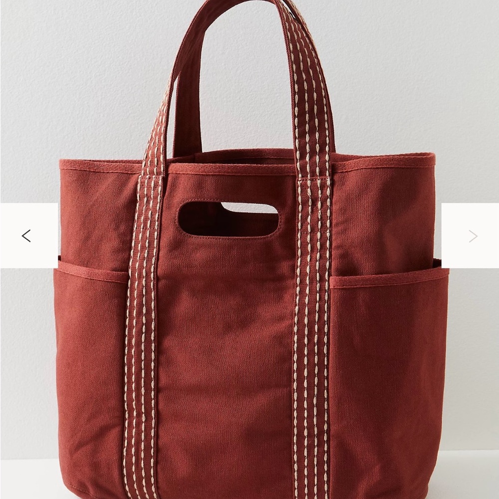 NWT Free People Caravan Canvas Tote in Terracotta - Picture 4 of 7
